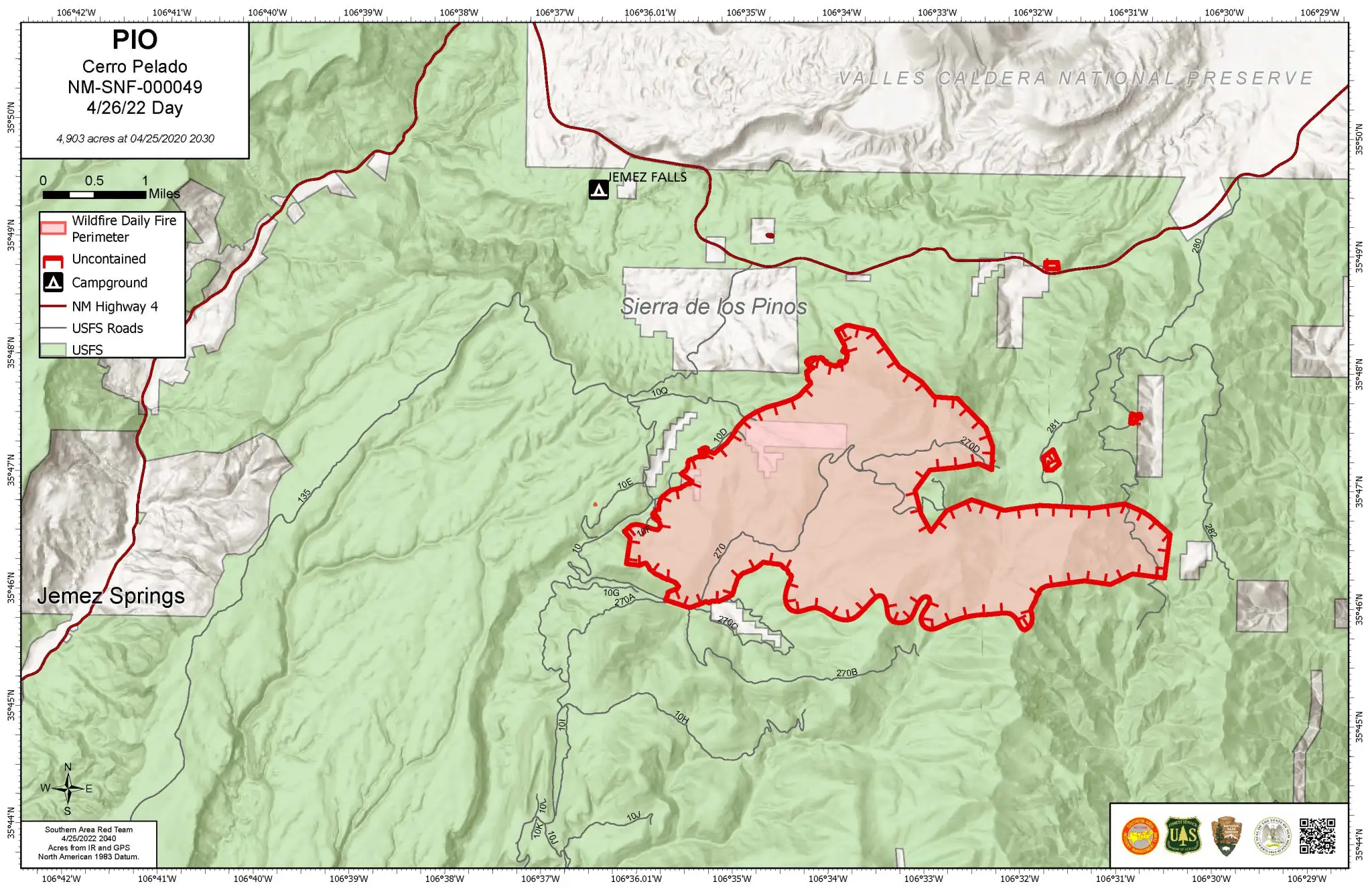map of Cerro Pelado Fire