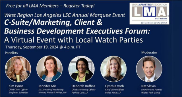 C-Suite, Marketing, Client, & Business Development Executives Forum: A Virtual Event with Local Watch Parties