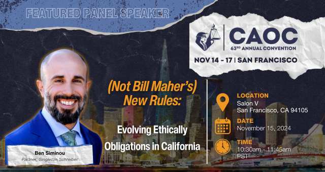 (Not Bill Maher's) NEW RULES: Evolving Ethically Obligations in California