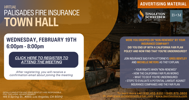 Palisades Fire Insurance Town Hall (February 19th)